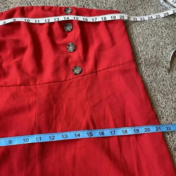 Forever 21 Red Jumpsuit Plus 2X Red Strapless Wide Split Leg Zip Back Party Date - Picture 2 of 9